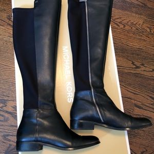Michael Kors Bromley flat black knee boots